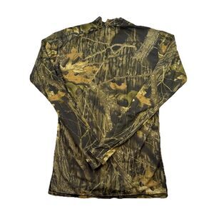 Vintage Rynoskin Insect Camo Mock Neck USA Made Top Nylon Hunting Stretch L